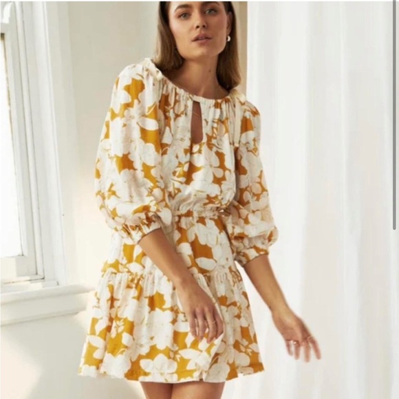 Mon Renn Floral Mini Dress Size 4 - Picture 1 of 5
